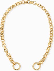 Oradina 14K Yellow Gold Rimini Rolo Connector Bracelet
