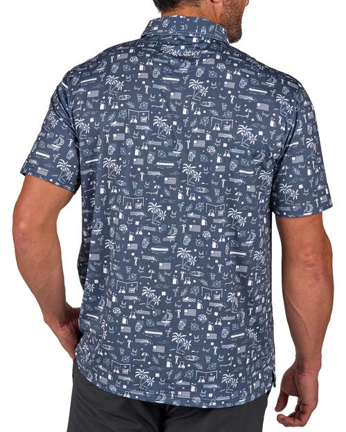 Black Clover Vacation Nation Polo In Blue