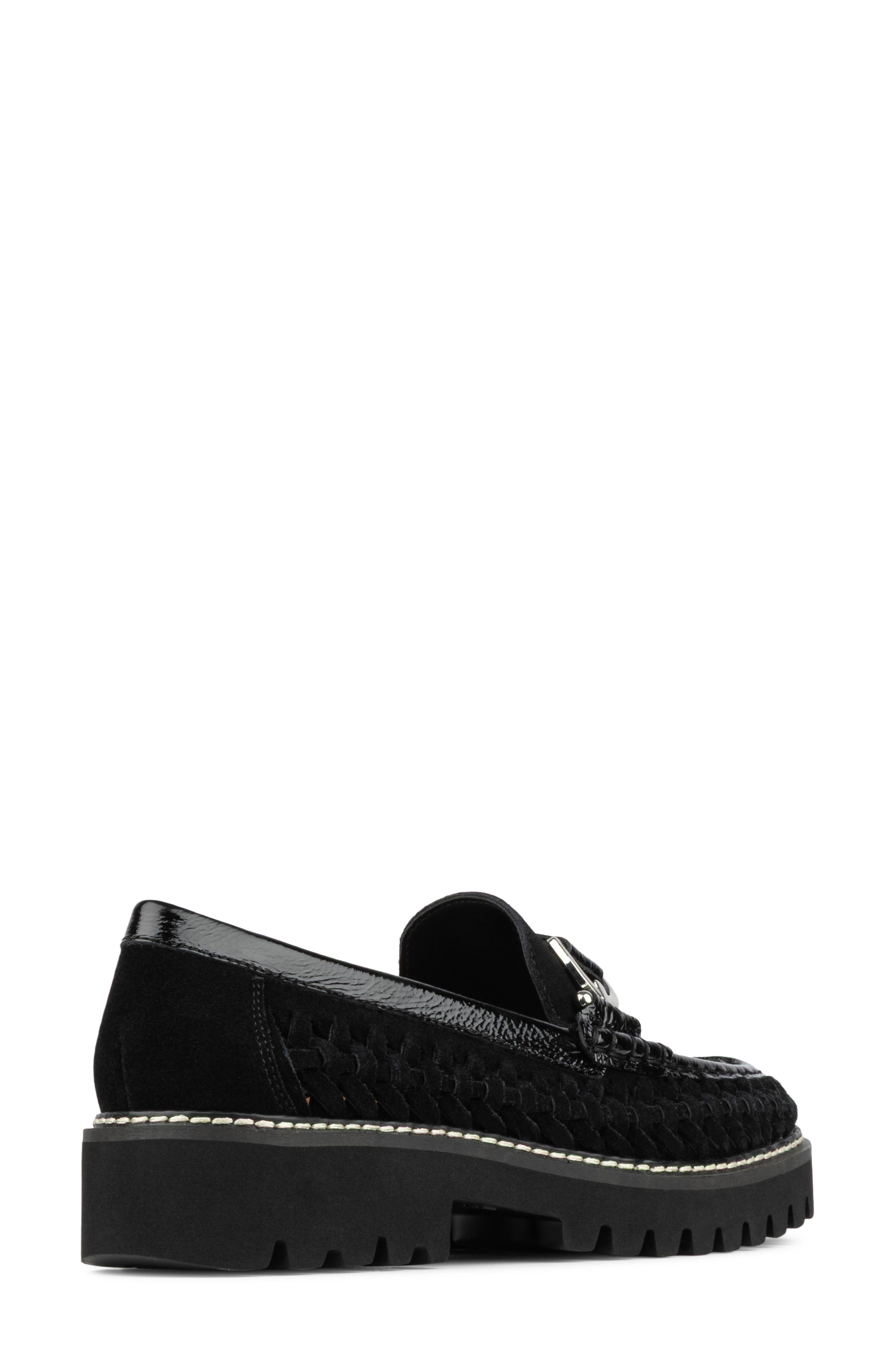 Hansine Lug Sole Bit Loafer, Alternate, color, BLACK