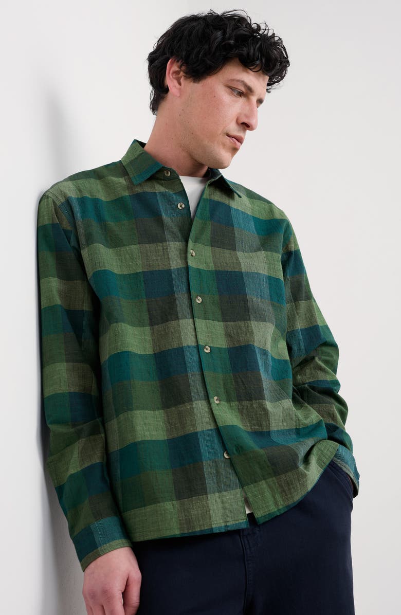 Seasalt Cornwall Penmere Plaid Organic Cotton Button-Up Shirt, Alternate, color, Trystan Multi