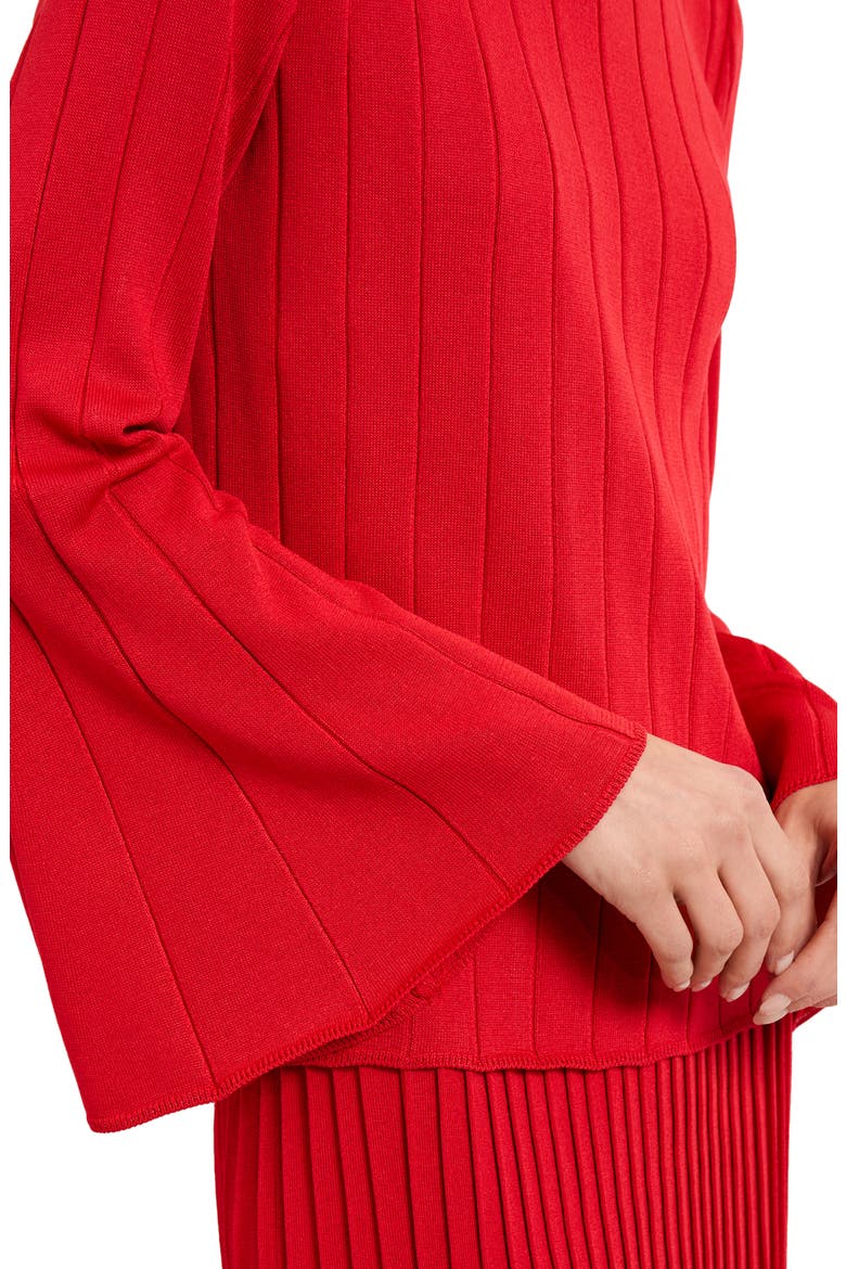 Rib Bell Sleeve Sweater, Alternate, color, SUNSET RED