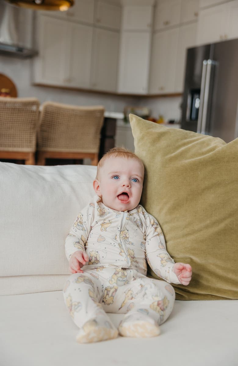 Copper Pearl Hunny Zip-Up Footie Pajamas, Alternate, color, Hunny