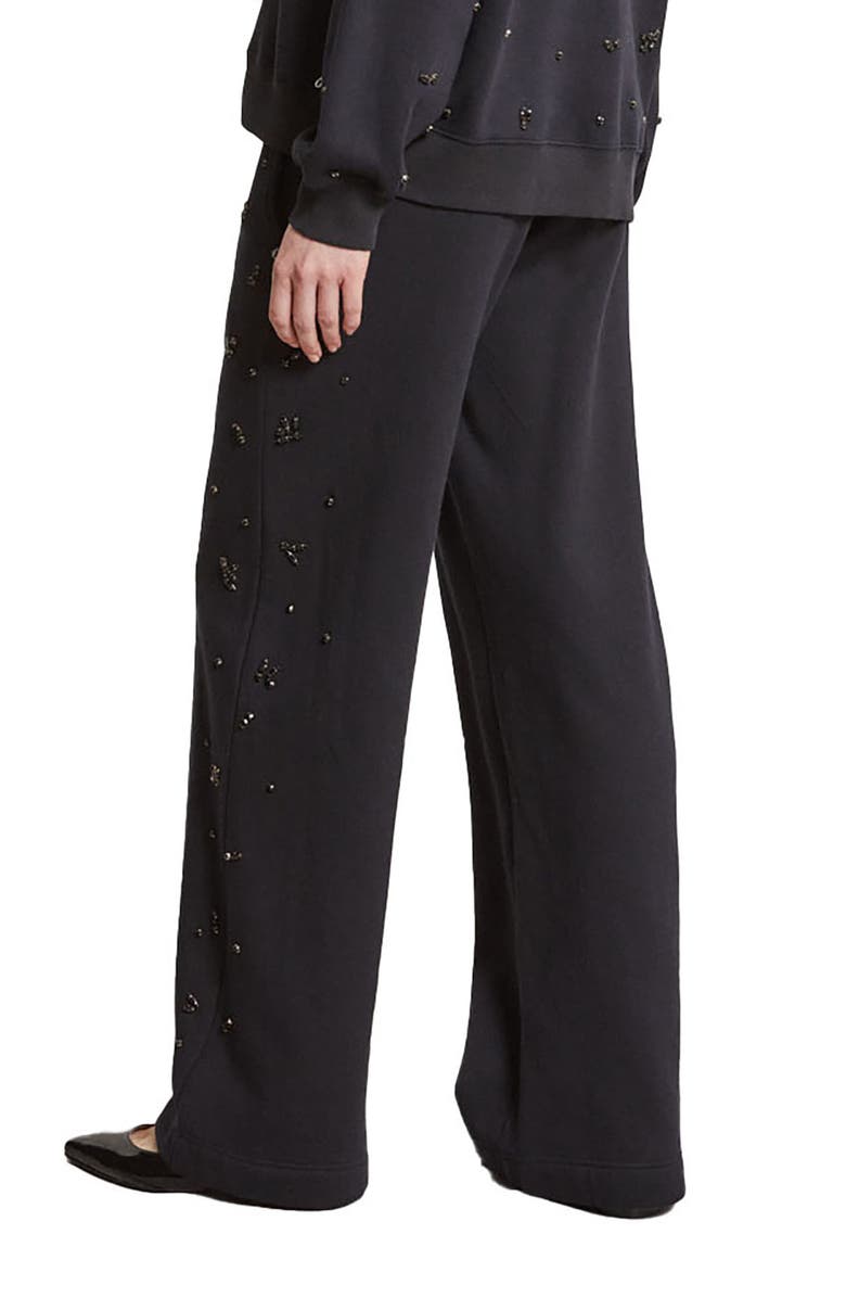 ottod'Ame Cotton Jogger Trousers With Strass And Drawstring, Alternate, color, Black