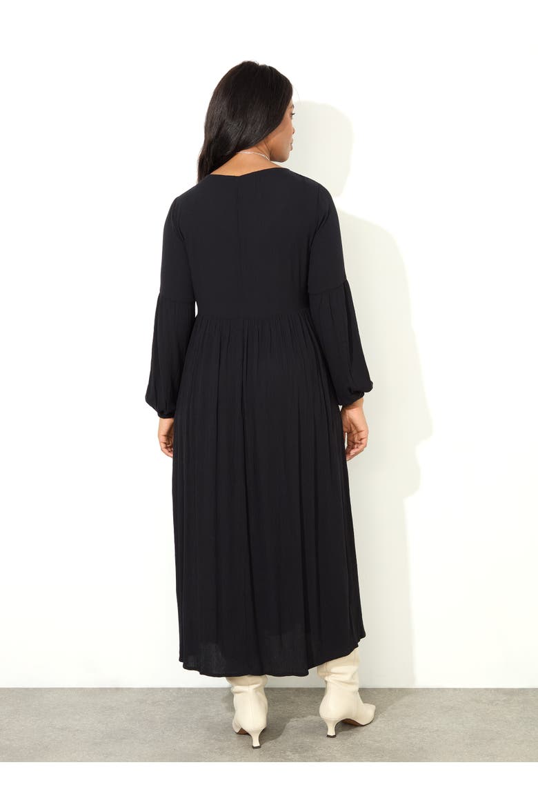 Embroidered Crinkle Dress, Alternate, color, Black