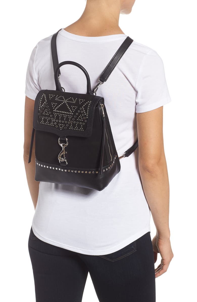 Rebecca Minkoff Bree Studded Leather Convertible Backpack, Alternate, color,