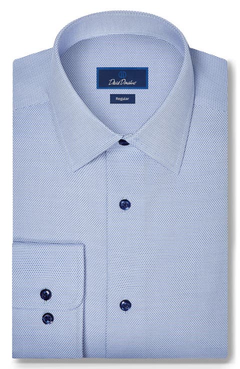 Regular Fit Micro Geometric Dobby Dress Shirt