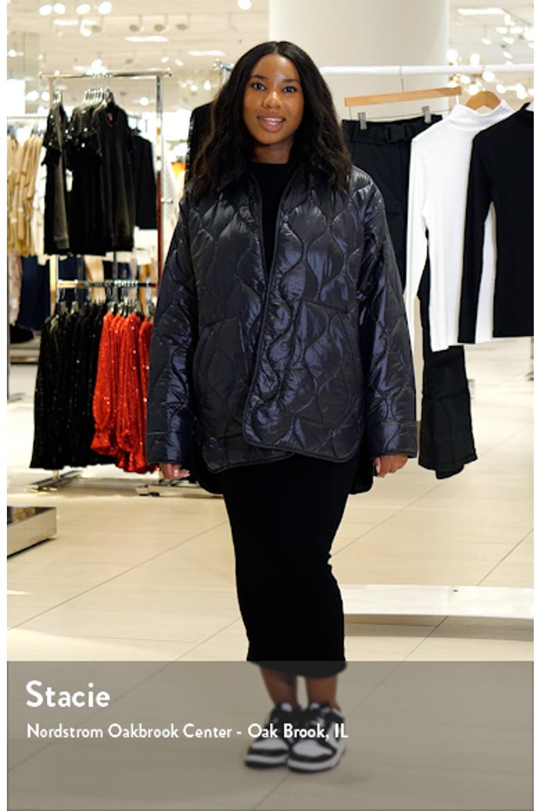 The Quilted Water Repellent Nylon Shacket video