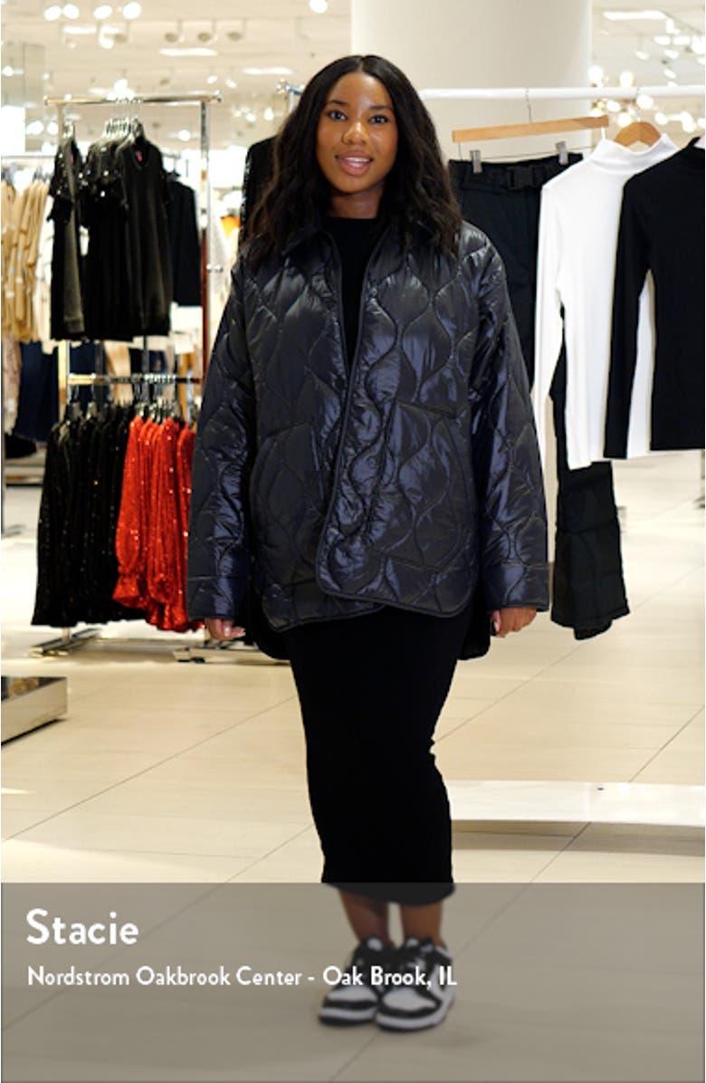 The Quilted Water Repellent Nylon Shacket, sales video thumbnail