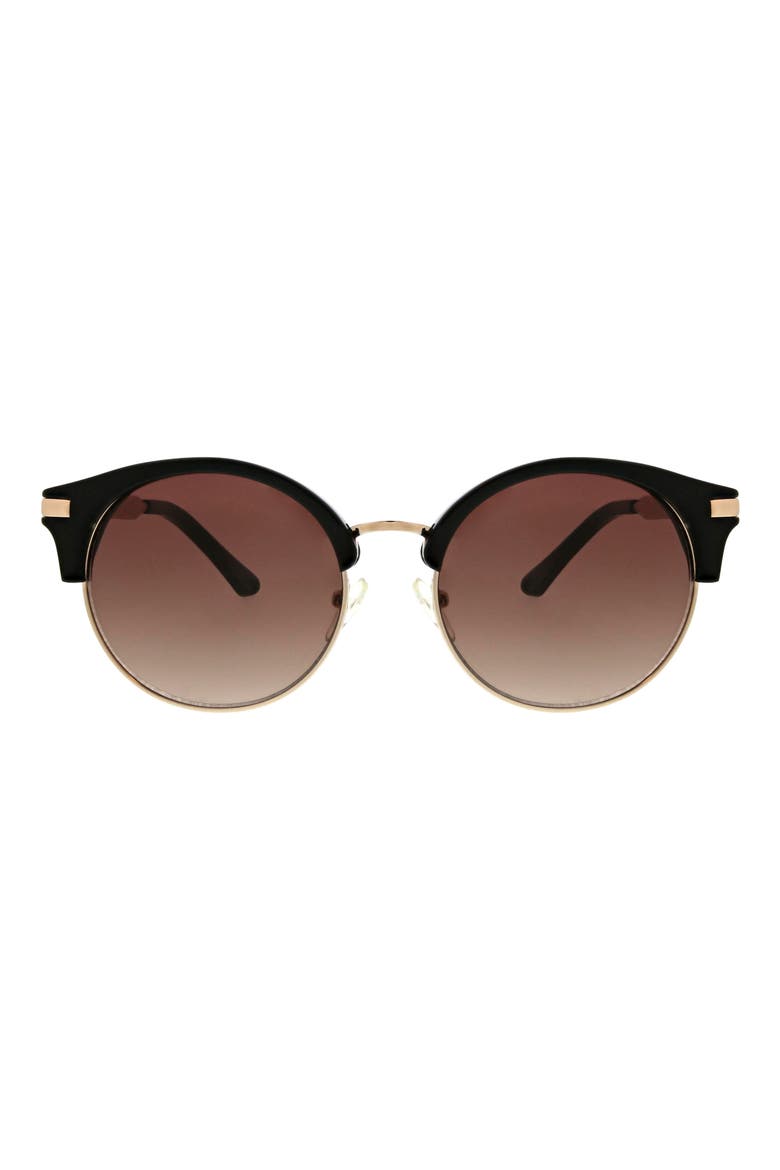 53mm Round Modern Sunglasses, Main, color, GOLD/ BLACK