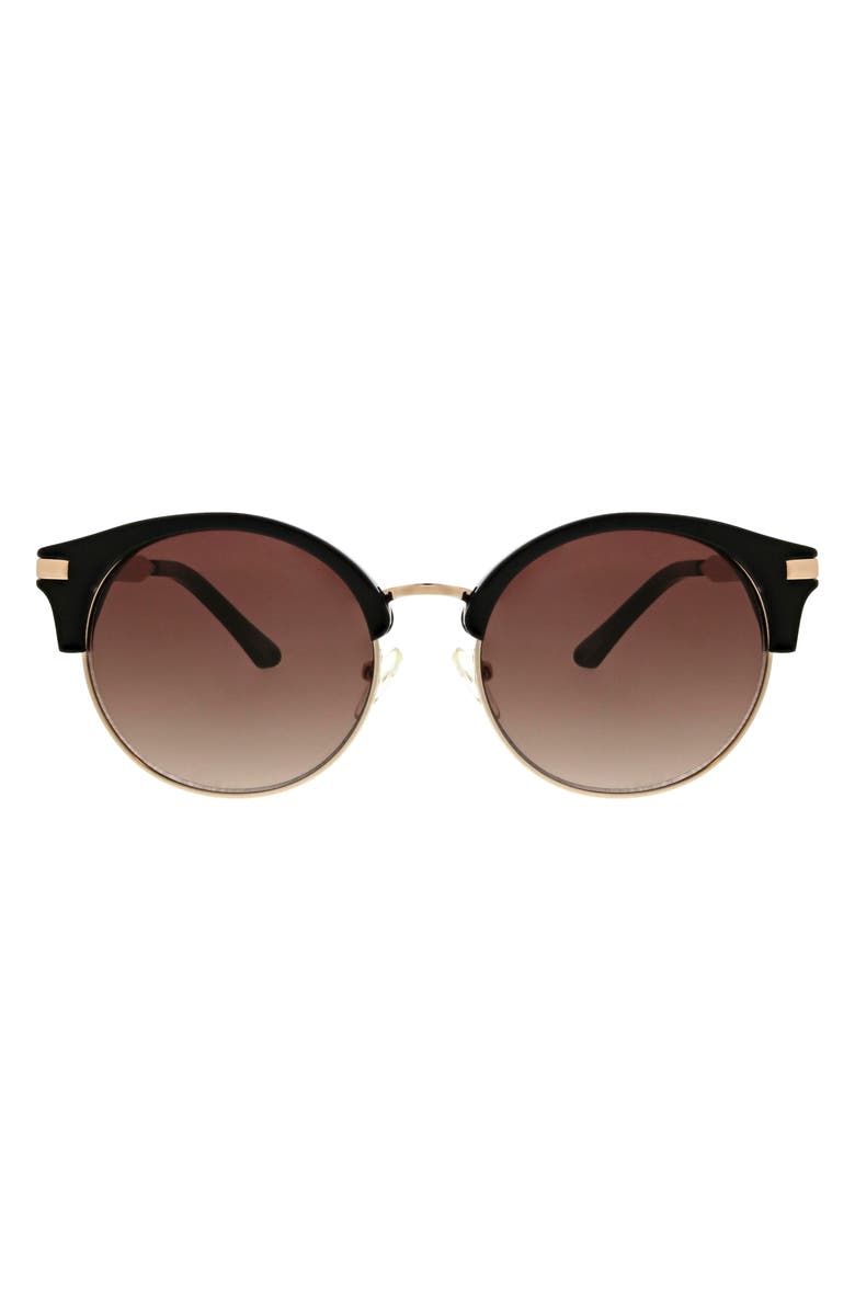 Oscar de la Renta 53mm Round Modern Sunglasses, Main, color, Gold/ Black