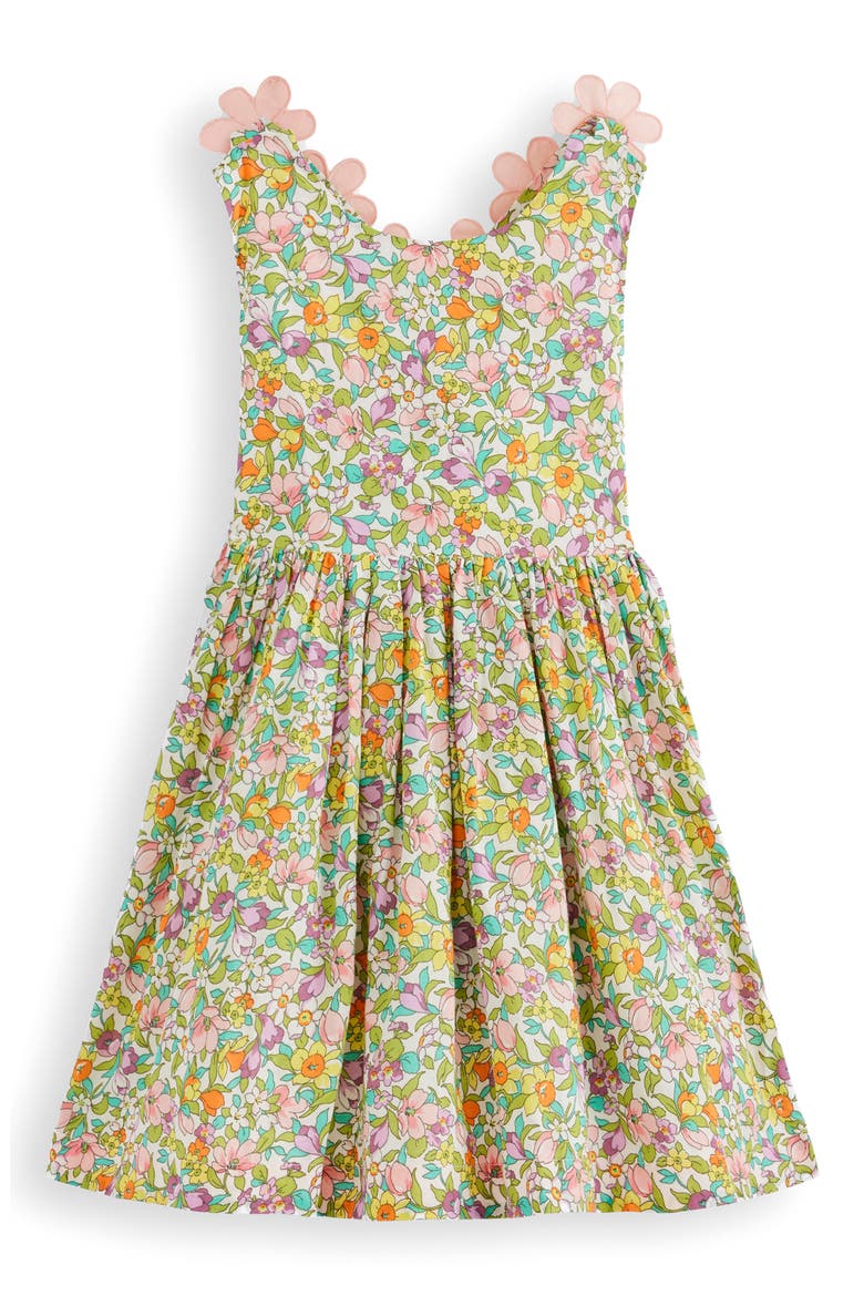 Kids' Floral Appliqué Strap Cotton Sundress, Main, color, SOFT IVORY FLORABUNDA