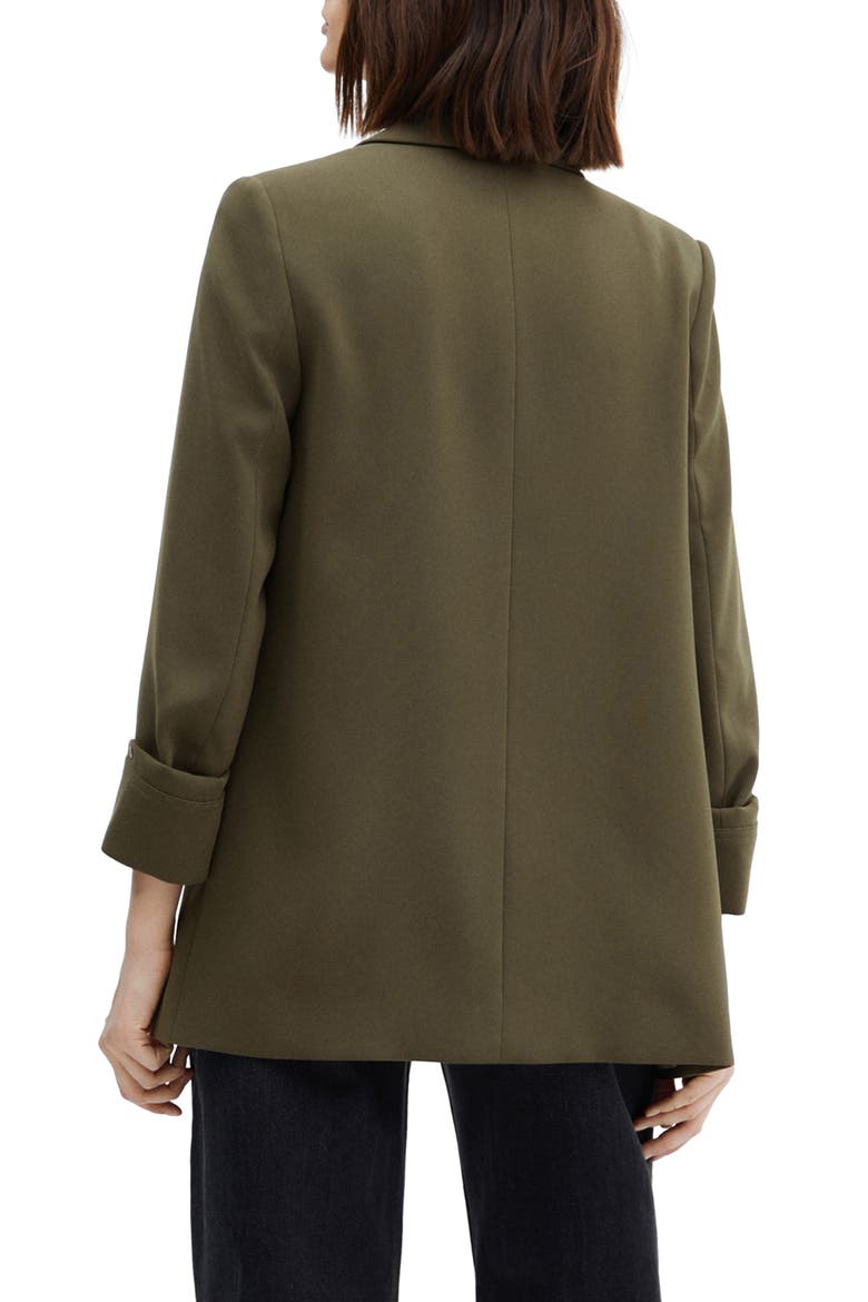 Gathered Sleeve Blazer, Alternate, color, KHAKI GREEN