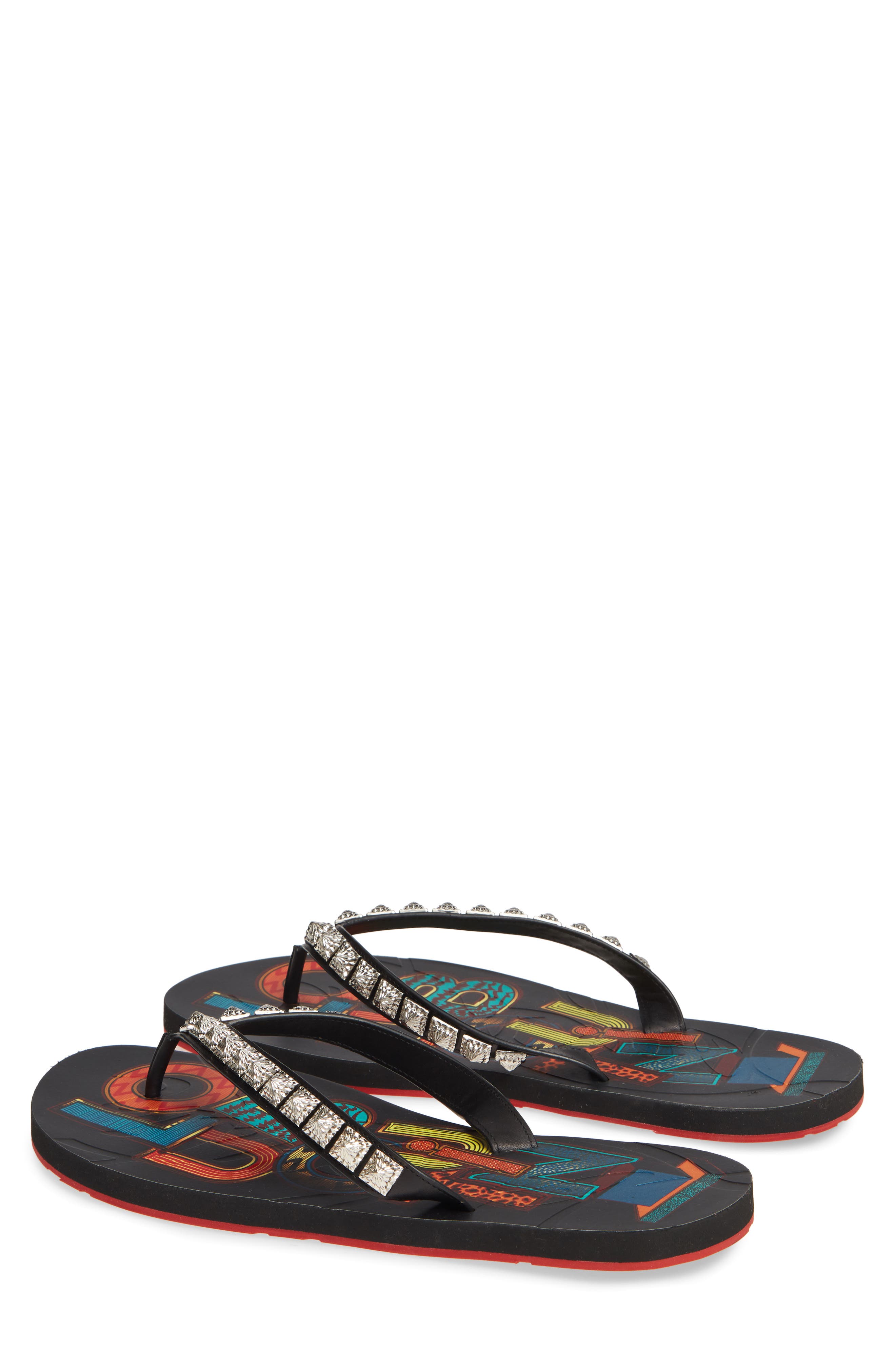 Christian Louboutin Loubi Flip Flop, Alternate, color, 