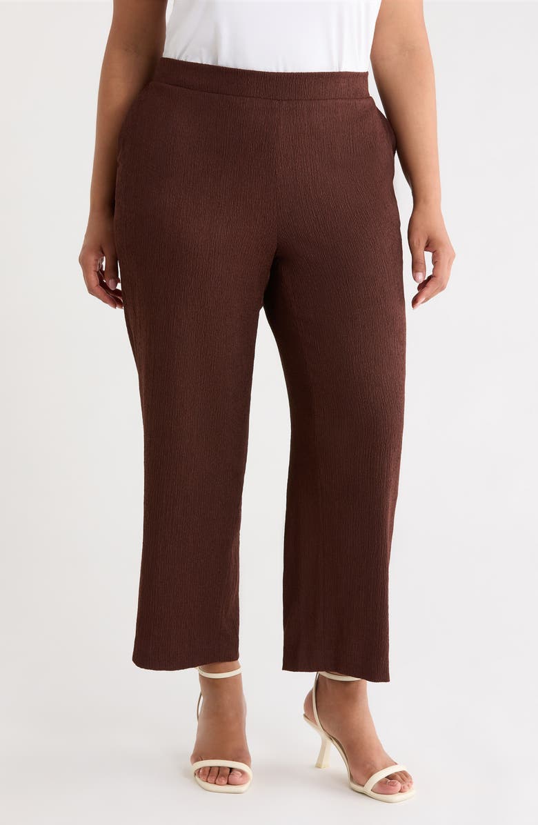 AK ANNE KLEIN Knit Pull-On Wide Leg Pants, Main, color, Dark Chocolate