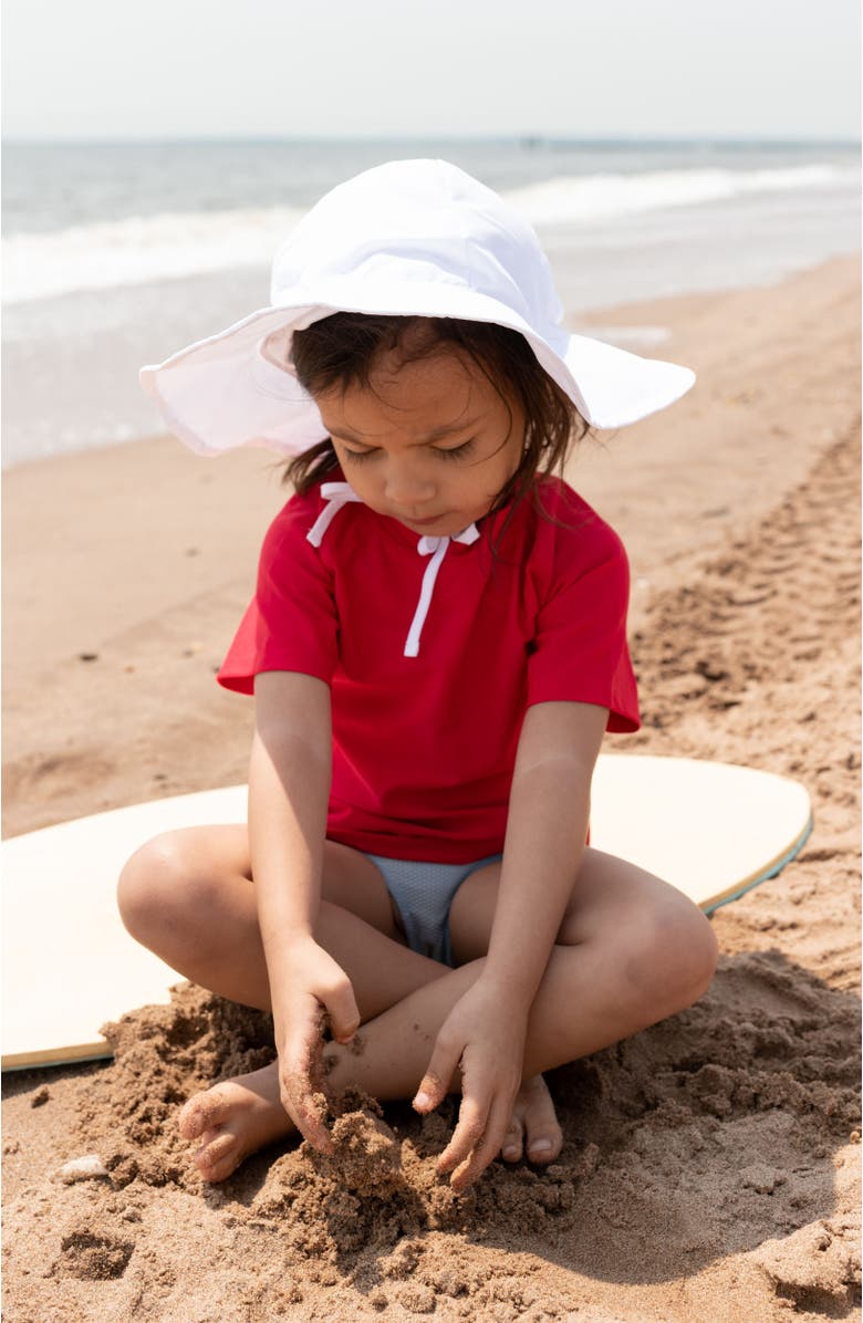 Leveret Kids Short Sleeve Rash Guard, UPF 50+ Swim Shirt, Alternate, color, Red