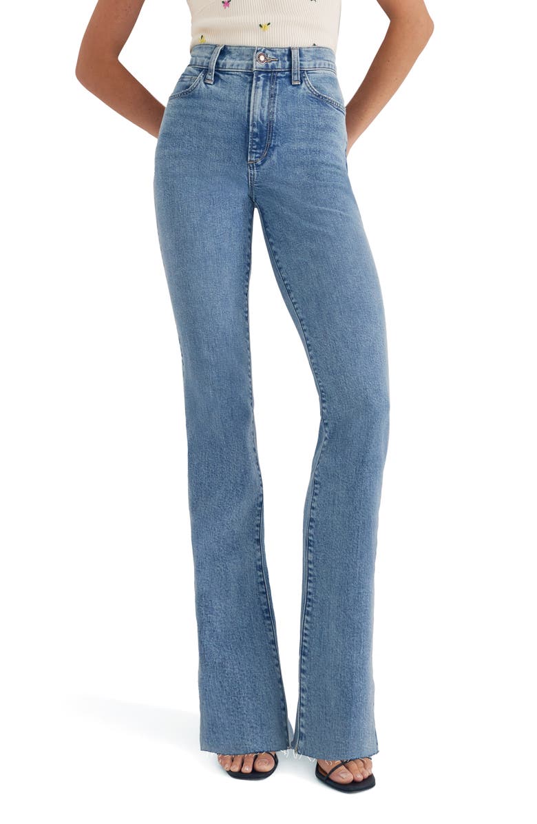 Favorite Daughter The Valentina Raw Hem Super High Waist Bootcut Jeans, Main, color, 