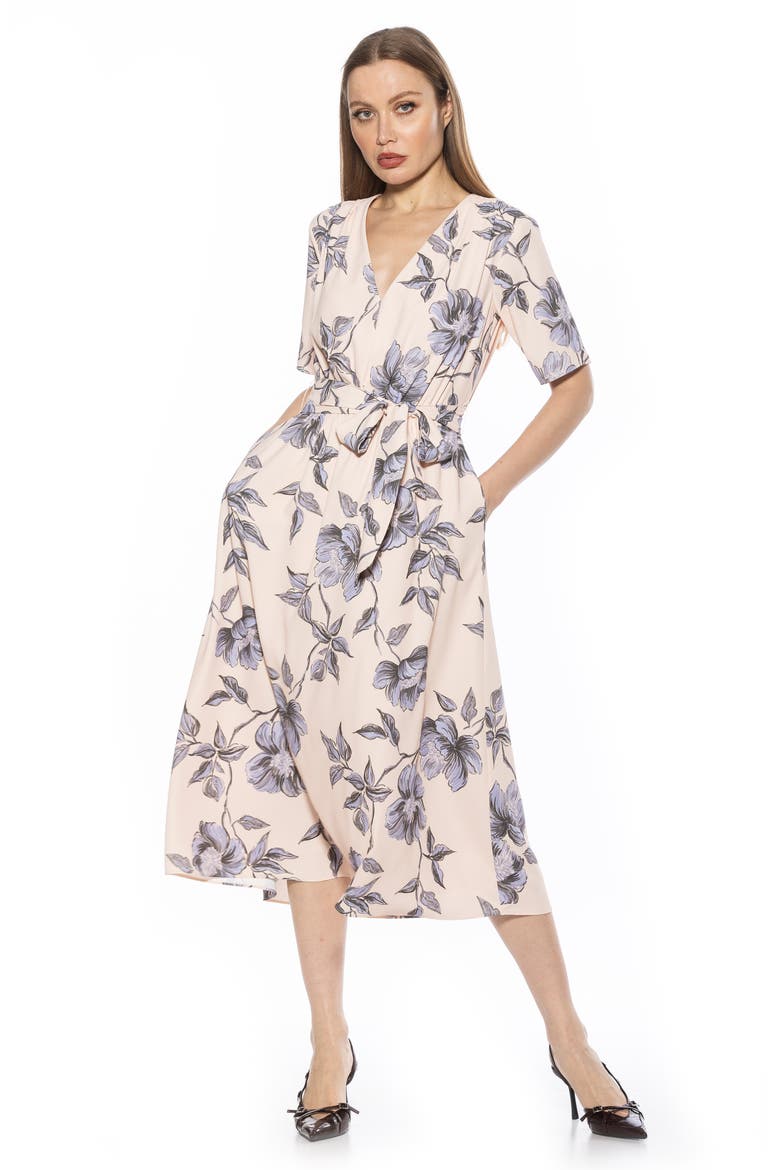 Larisa Fit & Flare Dress, Alternate, color, BLUE FLORAL