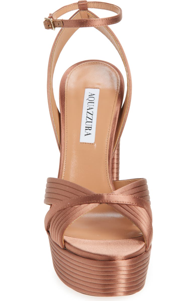 Aquazzura Sundance Platform Sandal, Alternate, color, Walnut