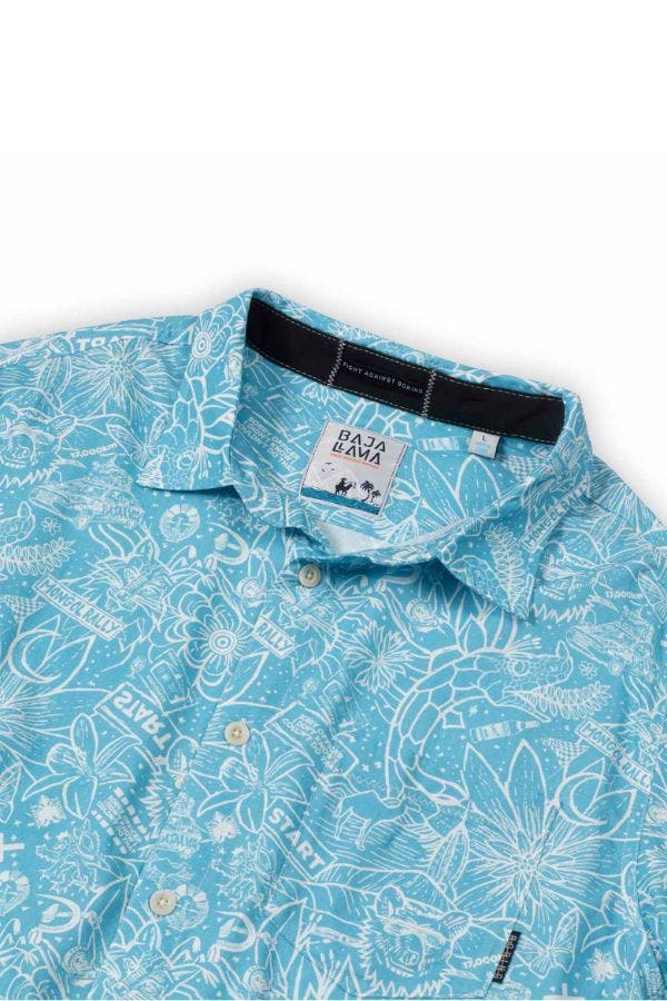 MONGOL RALLY BLUE - 7-SEAS BUTTON UP - image 2