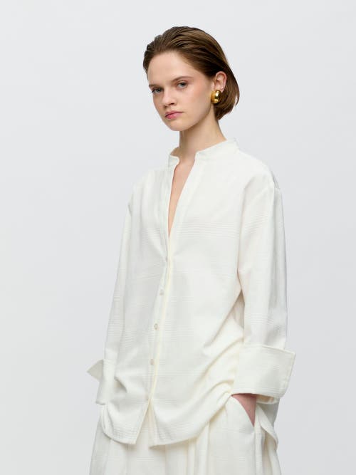 Callas Milano Corsica Striped Cotton Shirt In White