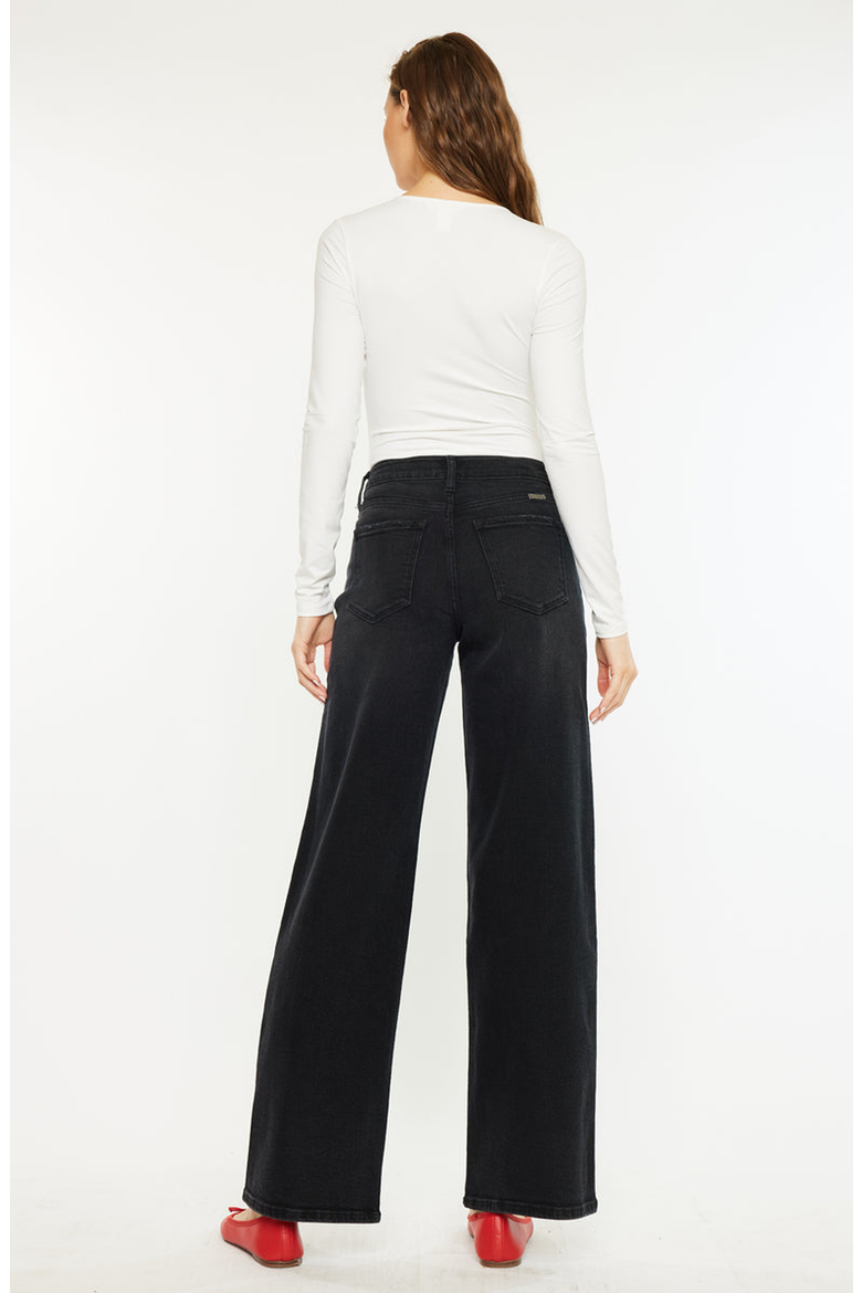 Cora High Rise Wide Jeans, Alternate, color, Black