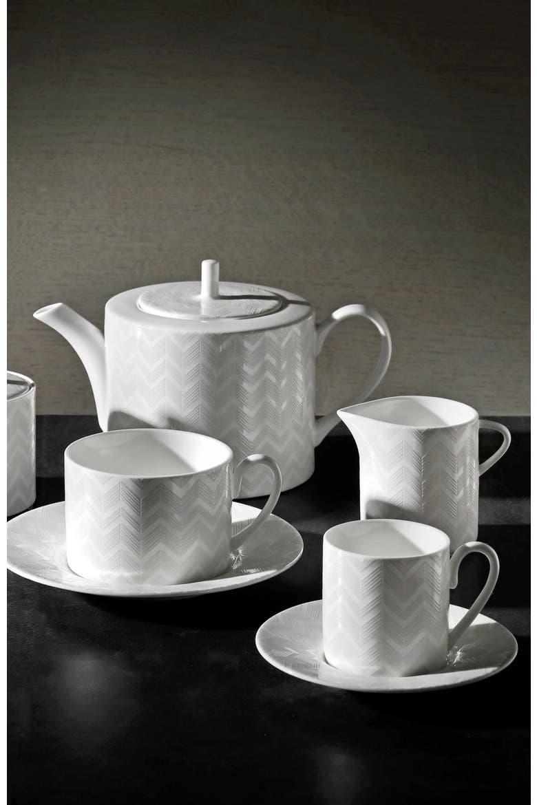 Creamer ZIG ZAG  White diam. 3.5", H 3.3", Alternate, color, White