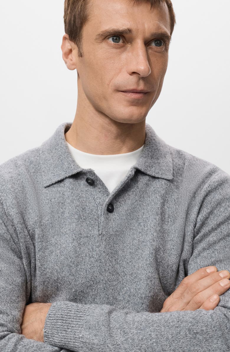 MANGO Polo Sweater, Alternate, color, Grey