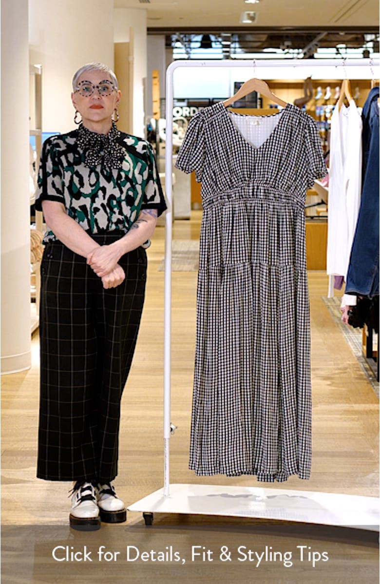 Gingham Puff Sleeve Maxi Dress, sales video thumbnail