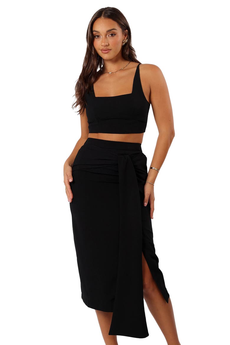 Zanita Crop Tank & Midi Skirt Set, Alternate, color, BLACK