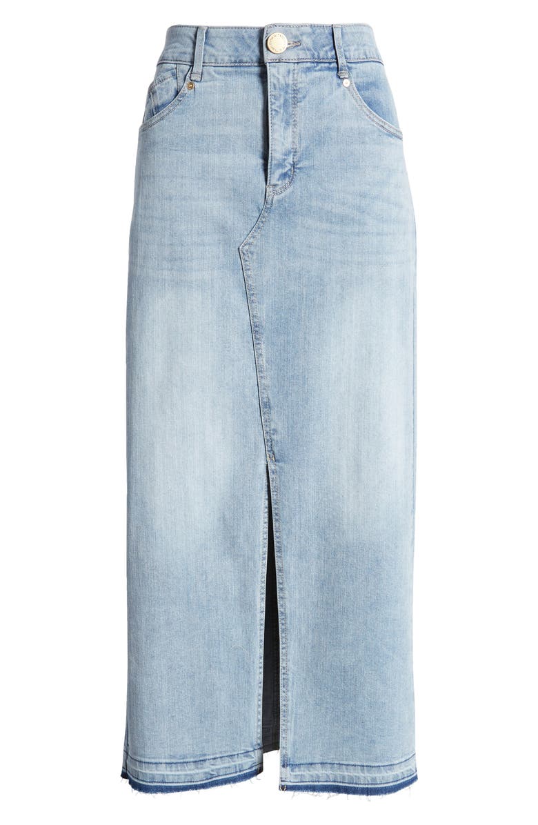 Wit & Wisdom 'Ab'Solution Skyrise Raw Hem Denim Maxi Skirt, Alternate, color,