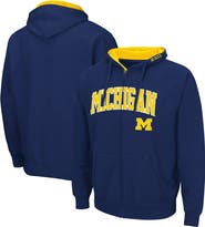 COLOSSEUM Men's Colosseum Navy Michigan Wolverines Arch & Logo 3.0 Full-Zip Hoodie
