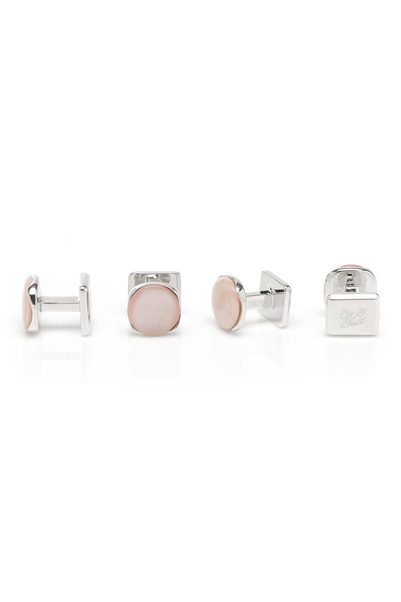 Sterling Silver & Mother-of-Pearl Shirt Studs, Alternate, color, PINK