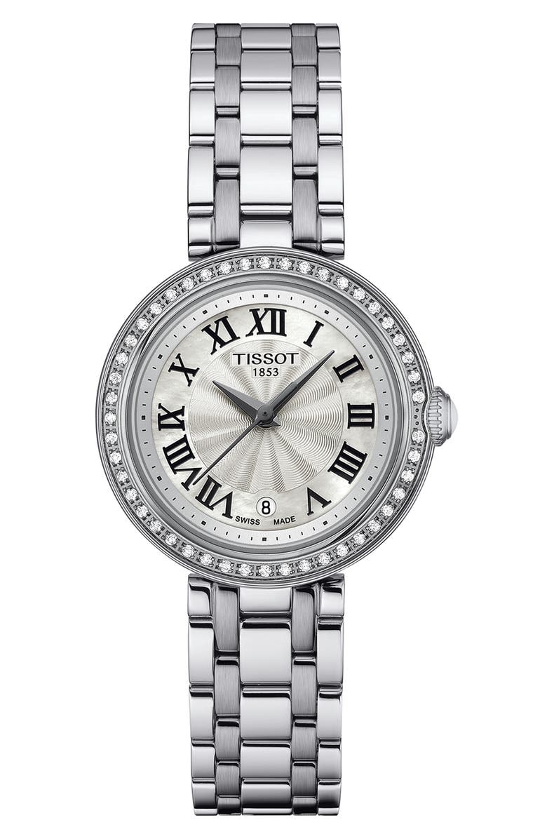 Tissot Small Bellissima Diamond Bracelet Watch, Main, color, 