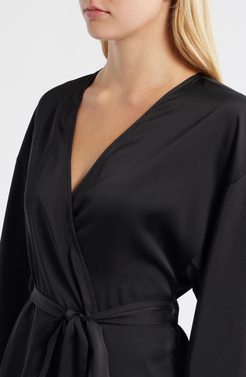 Open Edit Get Ready With Me Satin Robe In Black