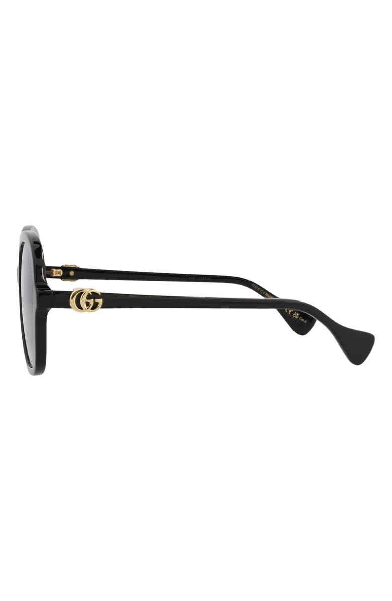 Gucci 56mm Butterfly Sunglasses, Alternate, color, Black Black Grey