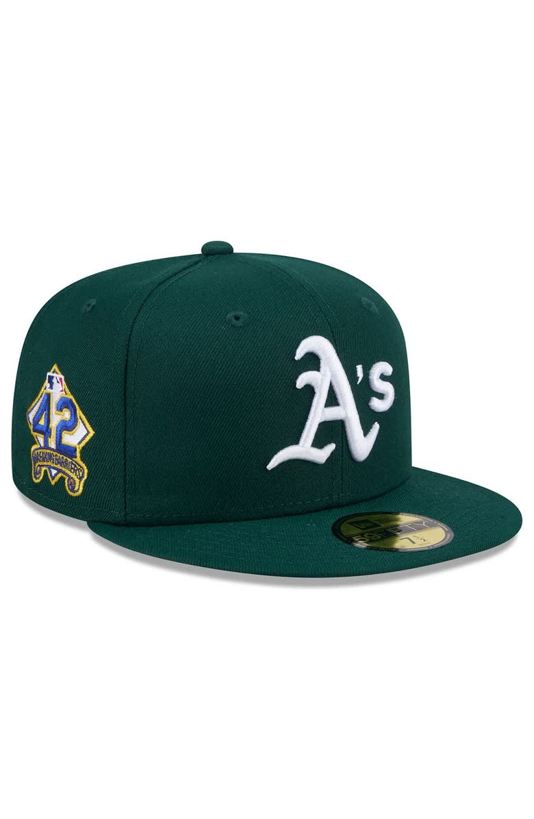 New Era Men's New Era Green Athletics 2025 Jackie Robinson Day 59FIFTY Fitted Hat, Alternate, color,