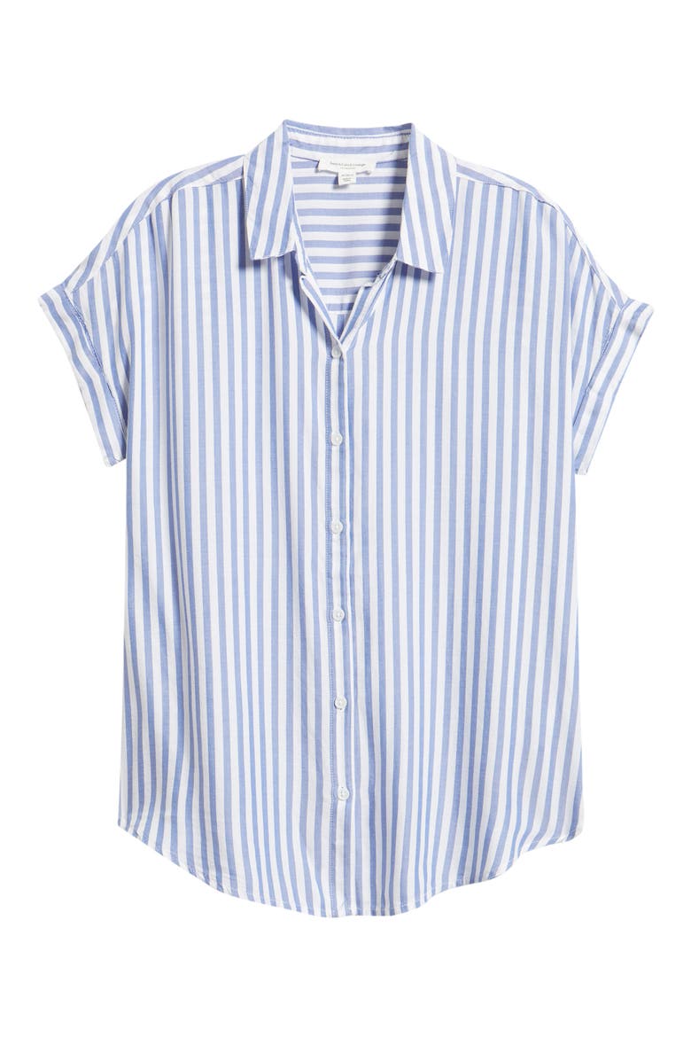 Kenzie Stripe Short Sleeve Button-Up Shirt, Alternate, color, SANTA CRUZ