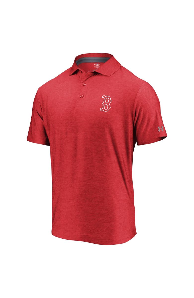 Under Armour Men's Under Armour Red Boston Red Sox Playoff Outline Left Chest Performance Polo, Main, color, 