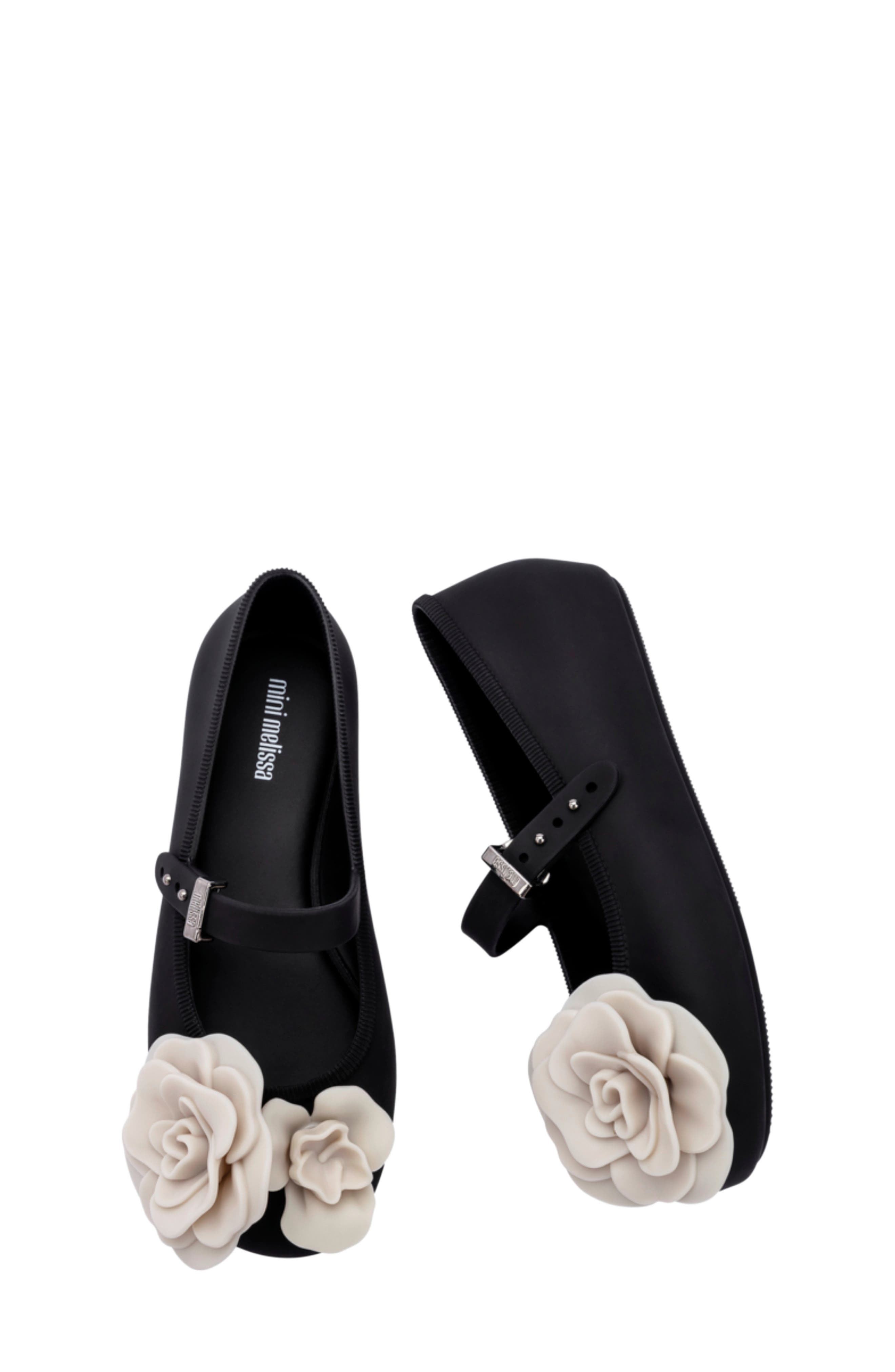 Mini Melissa Kids' Soft Ballerina Mary Jane Flat, Alternate, color, Black