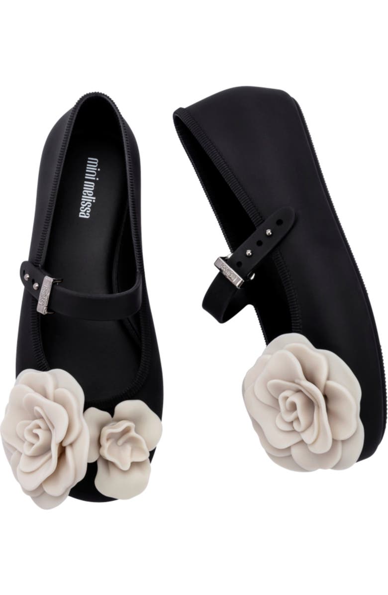 Mini Melissa Kids' Soft Ballerina Mary Jane Flat, Alternate, color, Black