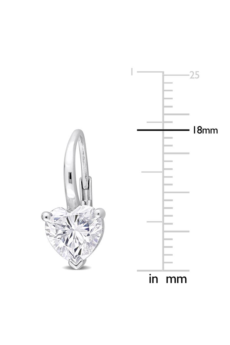 Heart Shape Moissanite Lever Back Earrings, Alternate, color, WHITE