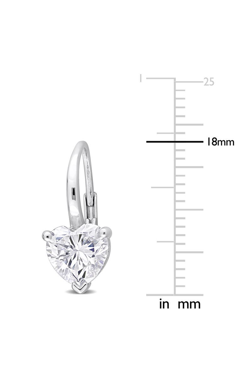 DELMAR Heart Shape Moissanite Lever Back Earrings, Alternate, color, White