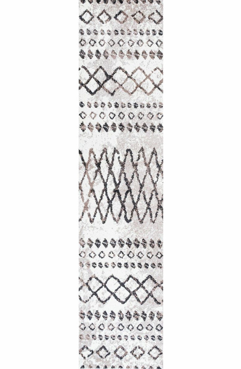 JONATHAN Y Aksil Moroccan Diamond Area Rug, Alternate, color, Ivory/Brown