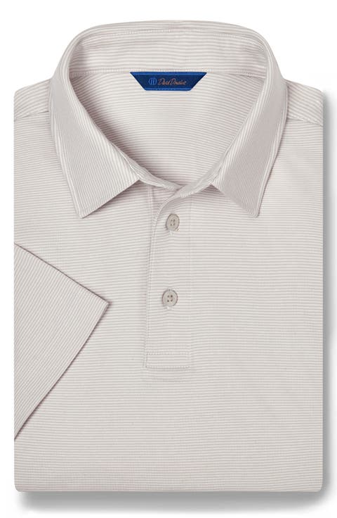 Stripe Interlock Cotton Polo