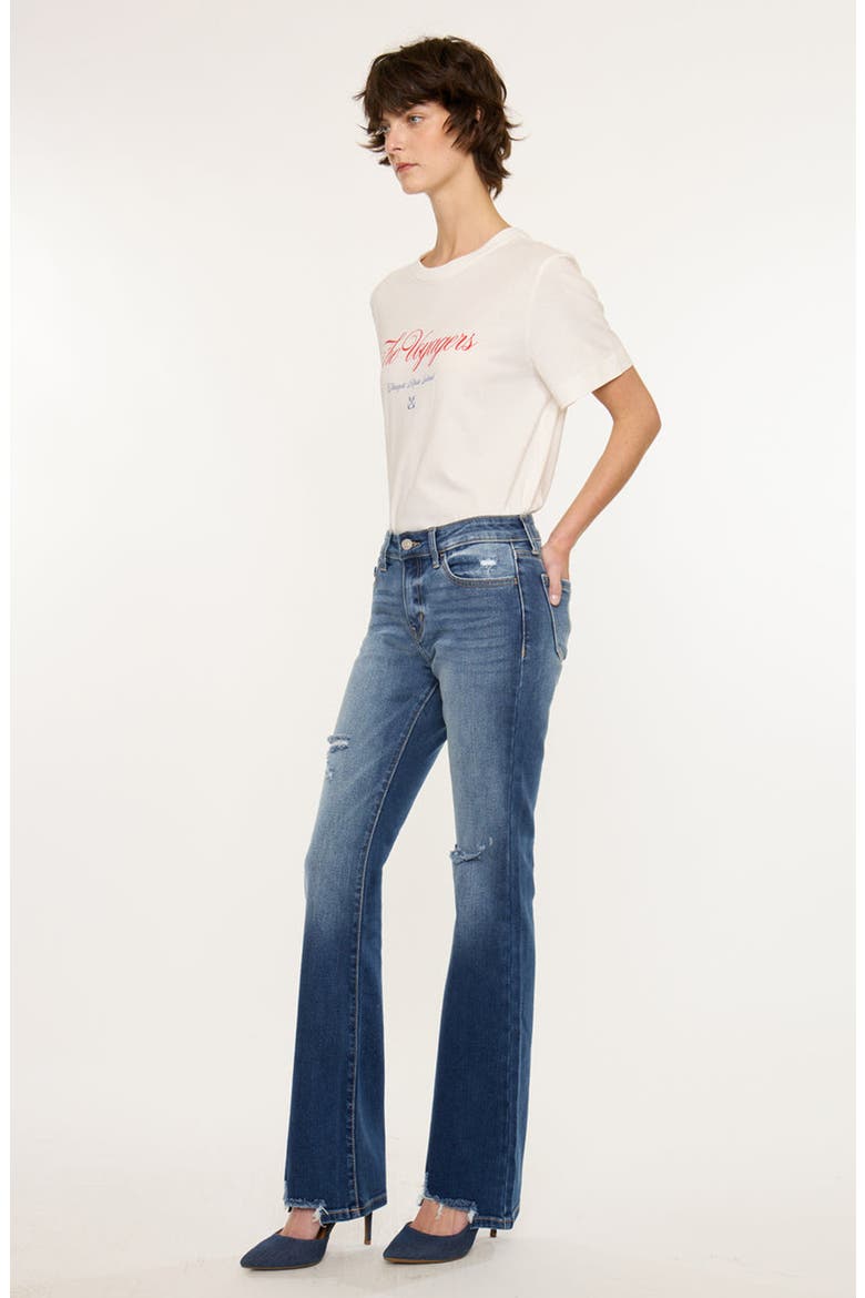 Kendra Essentials Low Rise Bootcut Jeans, Alternate, color, Medium Dark