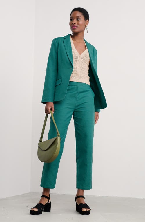 Shop Seasalt Cornwall Westlin Linen & Organic Cotton Suit Pants In Pine Shoots