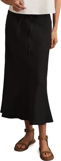 【海外限定】REISSスカート☆Roxi Slip Midi Skirt in Black Reiss Roxi Drawstring Waist Linen Midi Skirt | Nordstrom