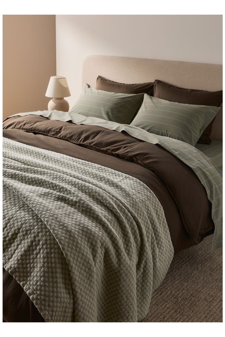 Keys Organic Cotton & Linen Jacquard Coverlet, Alternate, color, MOSS/SAGE