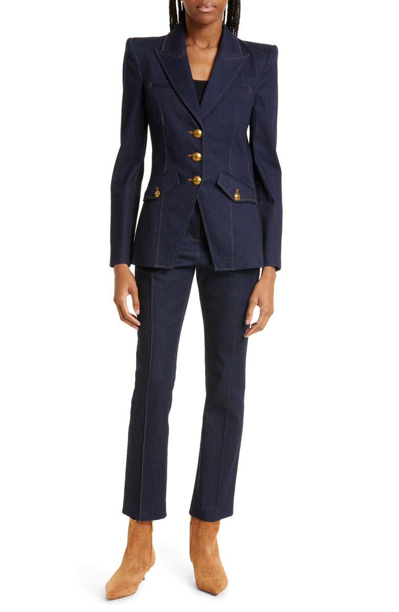 Veronica Beard Anoki Cotton Blend Denim Dickey Jacket, Alternate, color,