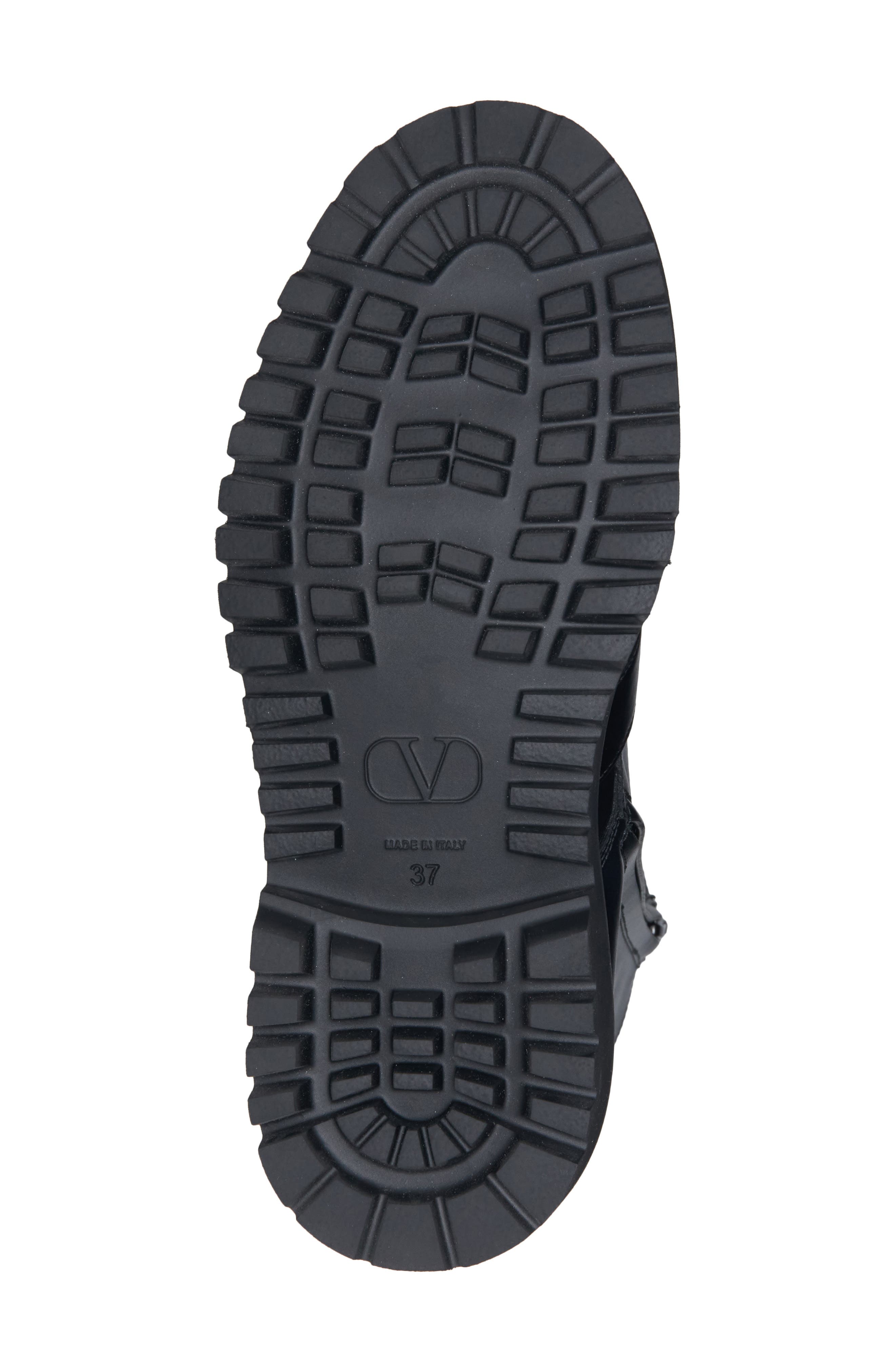 VLOGO Leather Combat Boot, Alternate, color, BLACK